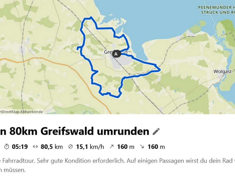 Radtour 20.5.2024: 80 Kilometer um Greifswald